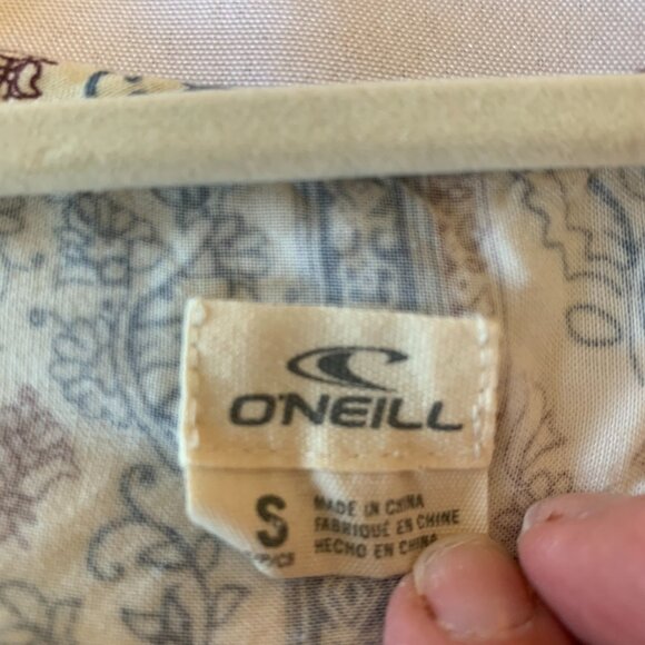 O'Neil Ladies Small Cream and Blue Boho Long Sleeve Top - Picture 3 of 10